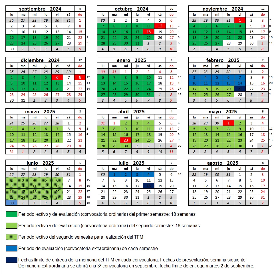 Calendario 2024-2025